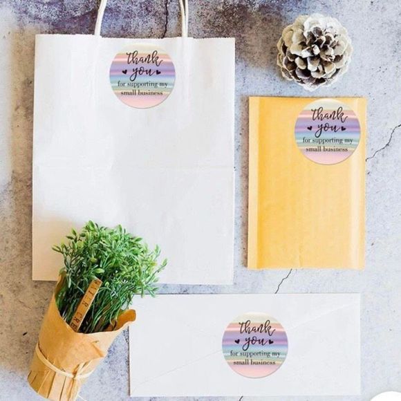1 in 500 Pcs Thank You for Supporting My Small Business Stickers Holo Ra… - Picture 2 of 3